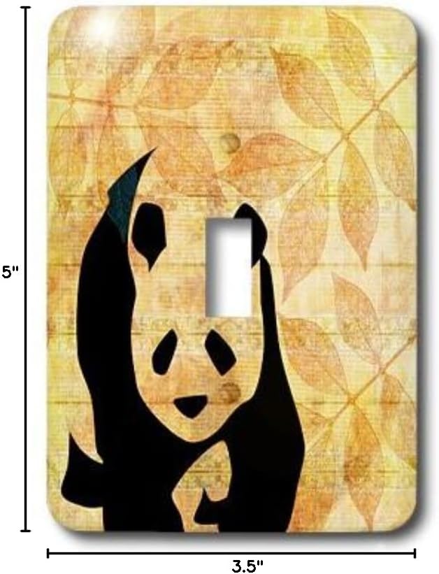 3dRose lsp_79111_1 Golden Leaves Panda Bear- Animal Art Single Toggle Switch