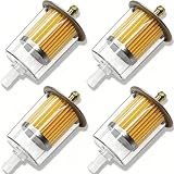 Taiss 4PCS Universal Inline Gas Fuel Filter with Magnet, Fits 3/8' & 5/16' Fuel Line, for Car Motorcycle Truck ATV Lawn Mower Gas Powered Engine