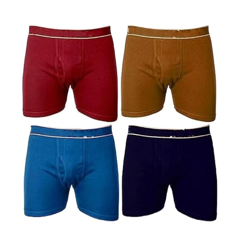Image of INNERO Men's Long Trunk, Multicolor Outer Elastic Underwear for Men