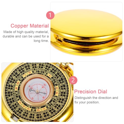 Brújula Feng Shui compacta de plástico para camping miniatura 7