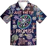 MaroYanYML Dart Chemise Hawaiienne Femmes Hommes Lancer de Fléchettes Cible de Fléchettes Impression 3D Chemise à Boutons Joueur de Fléchettes Chemise de Plage