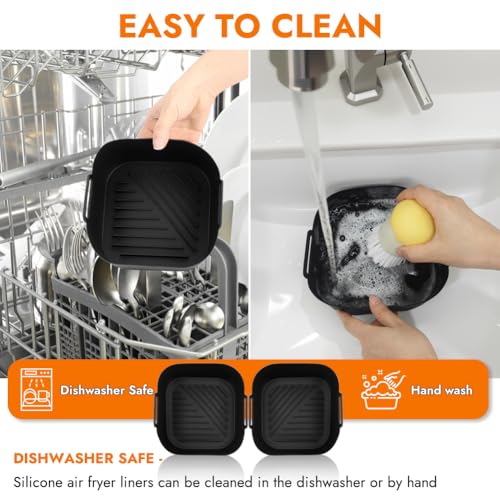 Forros de silicona GINOYA para freidora de aire de 2L y mini accesorios de cocina 7