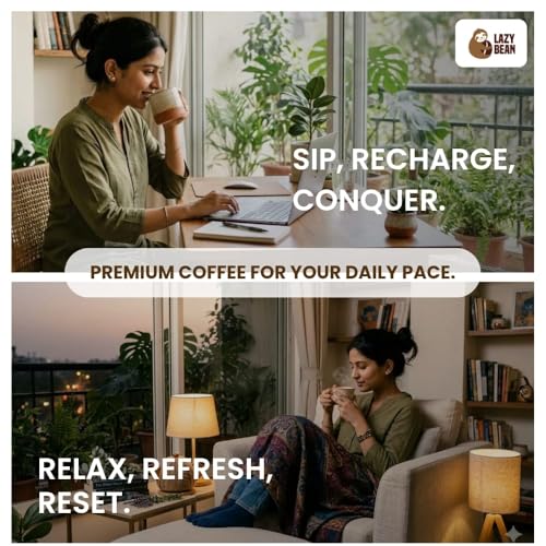 Image of Lazy Bean Hazelnut Flavoured - Premium Instant Coffee Powder 50g (Pack of 2)| Strong Black Coffee, Rich Aroma, Quick-Dissolving Granules | Ready in Seconds for Hot or Iced Brews at Home, Office, Travel