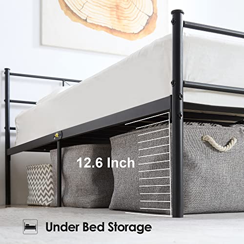 Vecelo Metal Platform Bed Frame Mattress Foundation With Headboard & Footboard / Firm Support & Easy Set Up Structure, Full, Black #TOP5