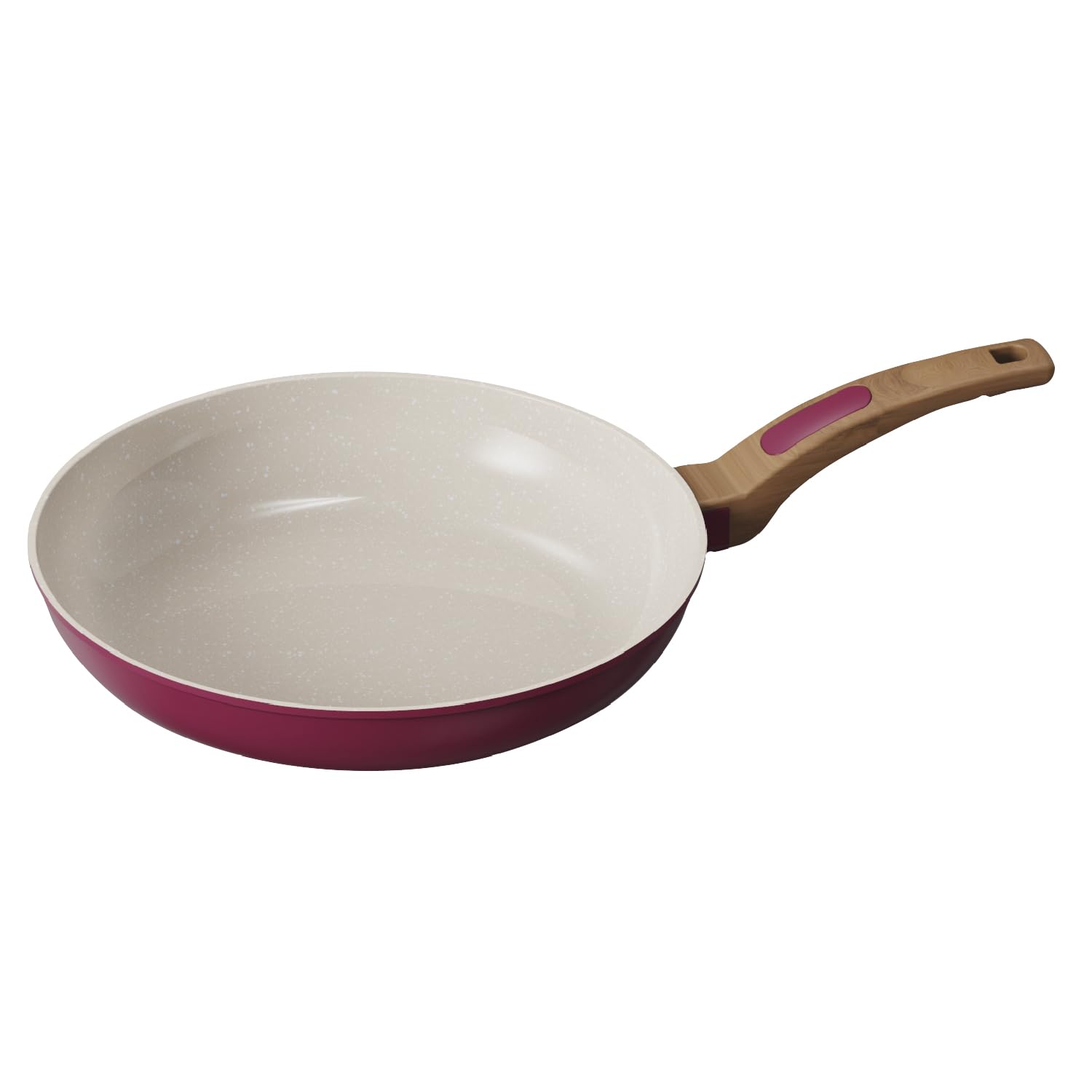Cooksmart Signature 28cm Frying Pan – Cast Aluminium | Non-Stick | PFOA & PFAS Free | Free Felt Pan Protector | Induction, Gas, & Electric Hob Compatible | Dishwasher Safe (Raspberry)