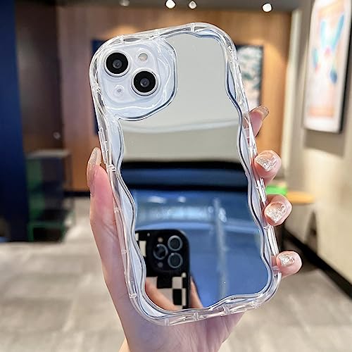 Coque vague miroir iPhone 14 13 12 11 Pro Max antichoc transparente