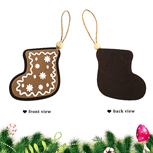 Athoinsu 10 Pcs Rustic Christmas Tree Decorations Hanging Figurines Ornaments Gingerbread Snowflake Star Heart House Tree Elk Home Xmas Holiday Party Props Decors For Family #TOP3