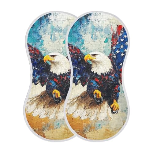 2 Pack Free Flight Muslin Burp Cloths Cotton Absorbent Baby Burping Rags for Boys Girls Soft Newborn Burp Bibs, 22 x 11 Inch2