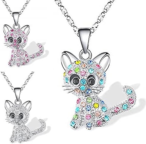 Yocoyee Lovely Kitty Cat Pendant Necklace with Crystal for Women Cat Lover Gifts Daughter Loved Necklace Gift - Image 2