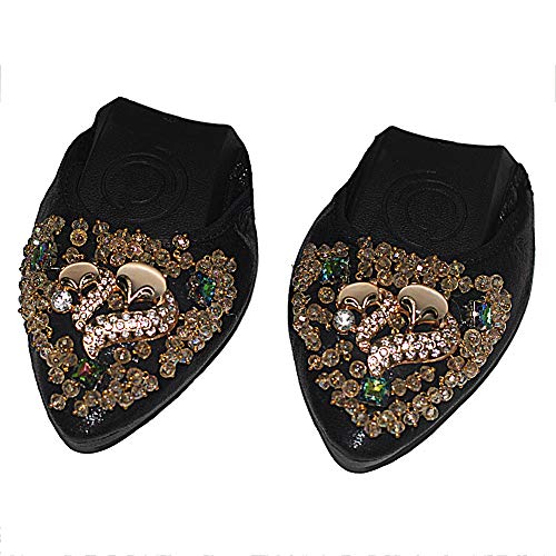 USANDY Soft Comfortable Ballet Flat Dress Shoes Foldable Rhinestone Bling Slip On Pointed Toe Slip On Flat Shoes - Image 3