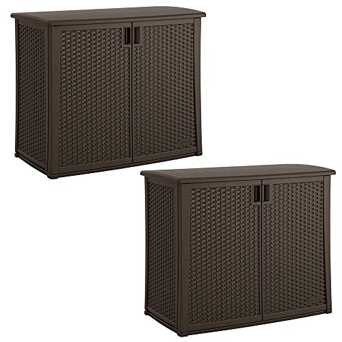 Suncast Elements 97 Gallon Backyard Oasis Storage Entertaining Station (2 Pack)
