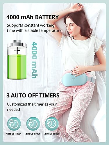 Image of Slimpal Heating Pad for Period Cramps, Plus-Sized Portable Electric Heating Pad, Menstrual Cordless Heat Belt Back, Belly, Waist Pain Relief, Christmas Stocking Gift for Her Girl Women, Light Blue