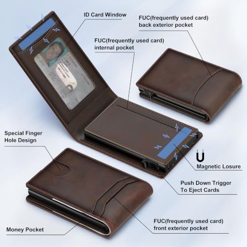 Image of Card Wallet For Men Slim Minimalist: Smart Rfid Front Pocket Pop Up Wallets