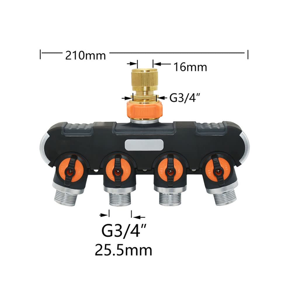 1 stücke 2/4-wege Gartenhahn Weibliche 1/2 3/4 bis 3/4 Zoll Y Bewässerungsventilschlauch Wasserteiler Schnellanschluss,I