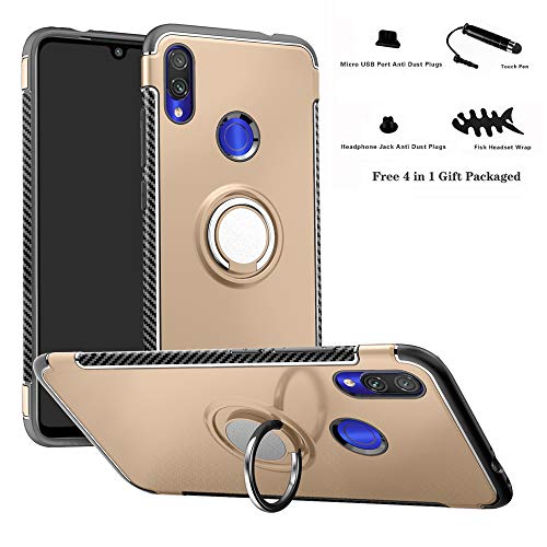 Redmi Note 7 / Note 7 Pro case,Labanema Hybrid Dual Layer 360 Degree Rotation Ring Holder Kickstand Armor Slim Protective Cover for Xiaomi Redmi Note 7 /Redmi Note 7 Pro - Gold Redmi Note 7 / Note 7 Pro case,Labanema Hybrid Dual Layer 360 Degree Rotation Ring Holder Kickstand Armor Slim Protective Cover for Xiaomi Redmi Note 7 /Redmi Note 7 Pro - Gold