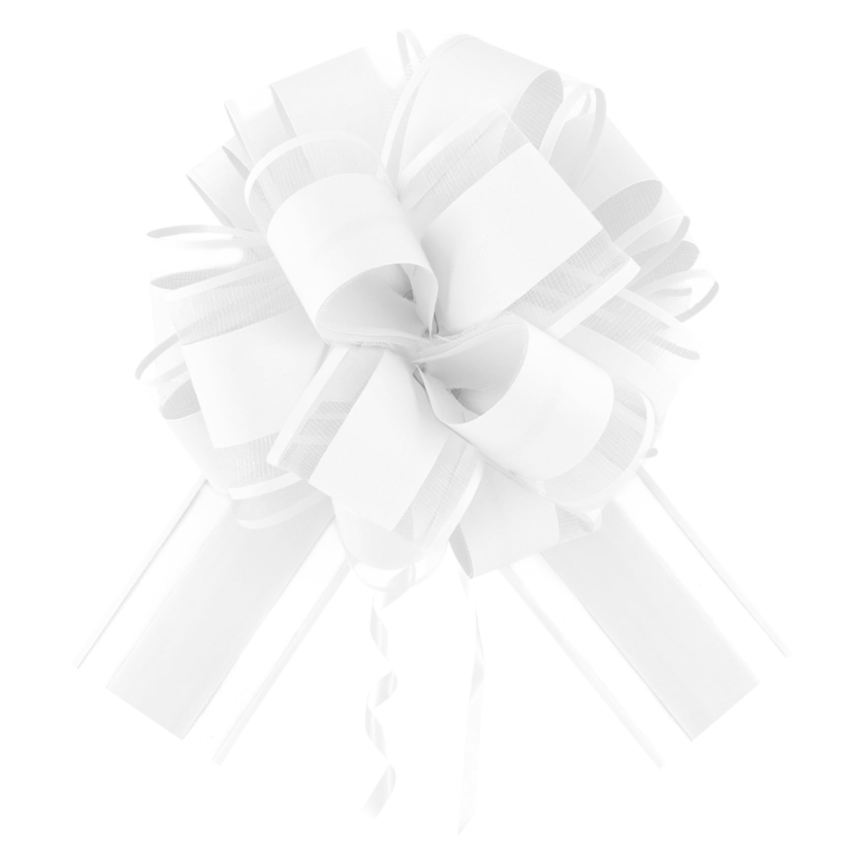 Grands Nœuds à Tirer Blancs 15cm Rubans Décoratifs pour Mariage Voiture Cadeaux