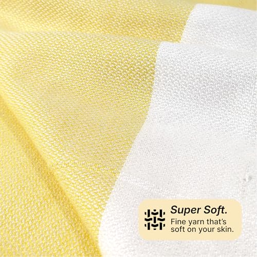 Image of IndiHaus 100% Pure Bamboo XXL Bath Towel - 3X More Absorbant | Extra Large Size | Ultra Soft & Quick Dry | Anti-Bacterial & Skin Friendly | Towel for Bath, Gym & Beach, 160 x 80 cm, (Sunshine Yellow)