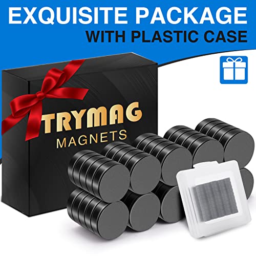 Trymag Small Refrigerator Magnets, 50Pcs Rare Earth Magnets, 10X3Mm Black Strong Neodymium Disc Magnets For Fridge, Whiteboard, Billboard, Crafts, Office, Tiny Round Button Magnets #TOP4