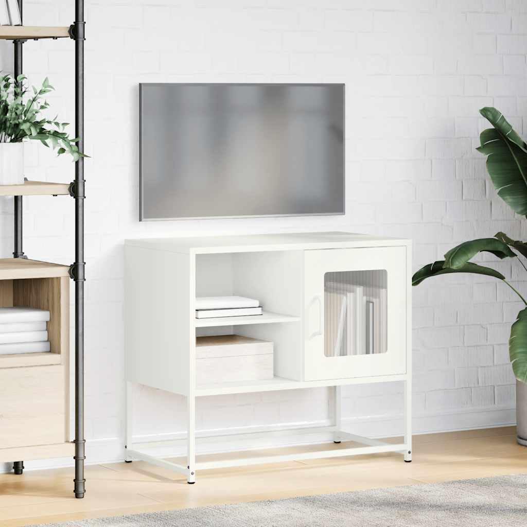 SYDE Mobile TV in acciaio bianco, 68 x 39 x 60,5 cm