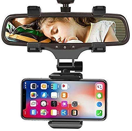 Glampanda Car Rear View Mirror Holder, 360� Car Mounted Holder, Universal Smartphone Holders, Cell Phone Holder for All Mobile Phones