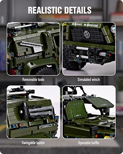 Nifeliz Warrior Military Car Building Kit, Collectible Building Army Model Truck, Military Toys For Men And Adults (3,175 Pieces) #TOP4