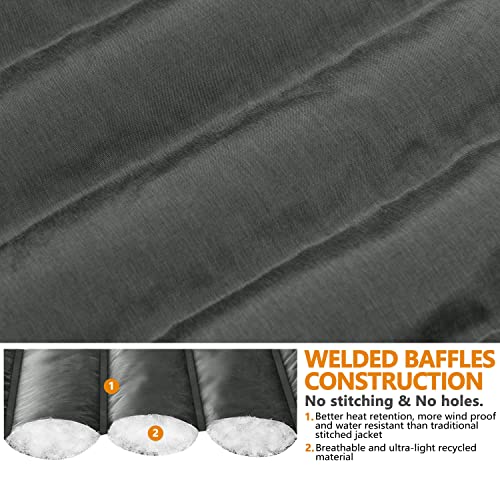 Little Donkey Andy Women's Lightweight Puffer Jacket Hooded Windproof Winter Coat, Black Heather Xs #TOP2