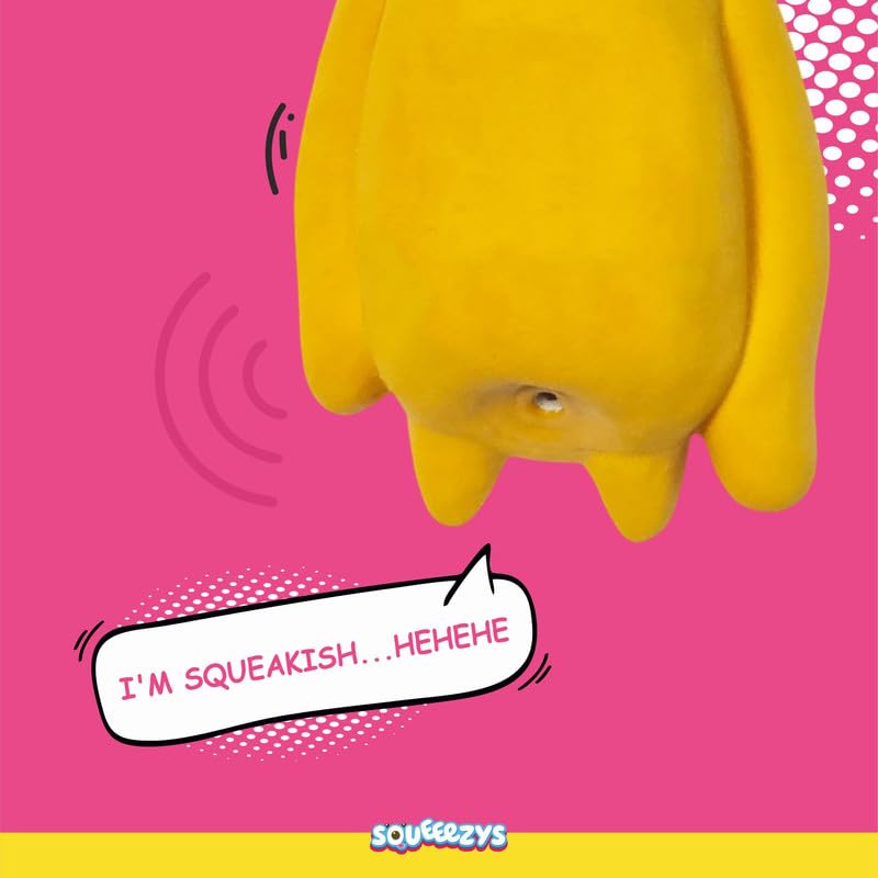 Image of Monster Brother Yellow + Banana Dog - Toy Set, Squeaky Toys for Dogs, Latex Dog Toys for Medium Dogs (0-20kgs) - Yellow