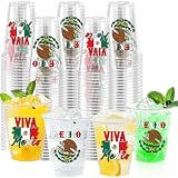 Mexican Independence Day Plastic Cups 50 Pack Disposable Viva Mexico Cups