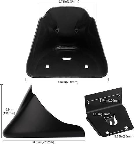 Miniatura 6 de VG MOTO Alerón delantero de motocicleta, carenado de barbilla, cubierta de aire para dique de aire con soporte de montaje, repuesto para Harley