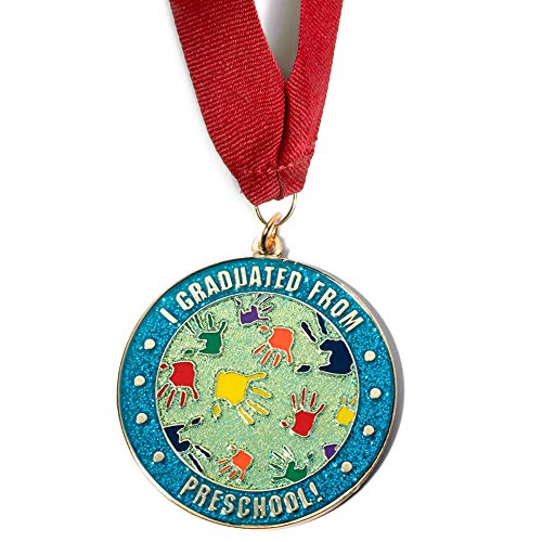 Happy Graduates, I Graduated from Preschool Medallion with Red Ribbon, Graduation...