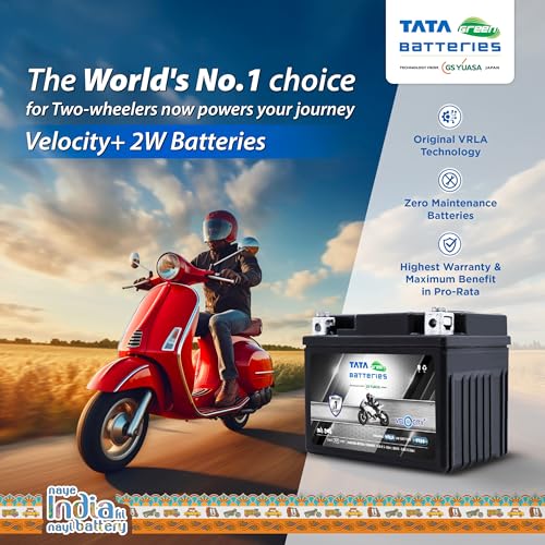 Image of Tata Green Batteries Bike Battery | Velocity Plus Ytz4 (12V & 3Ah) 54 Months Warranty)