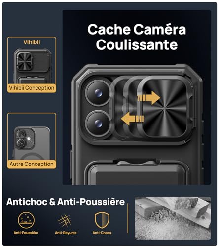Coque iPhone 17 antichoc avec cache caméra réparateur pour préserver vos objectifs - 5
