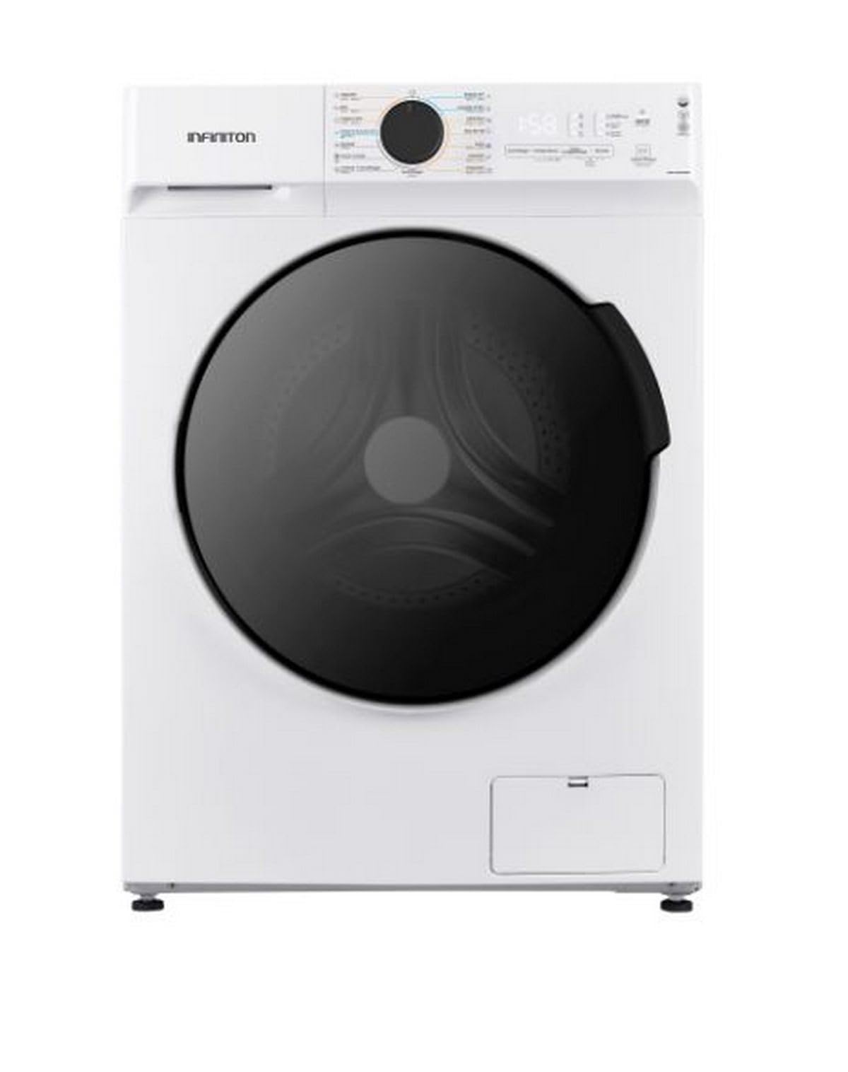 INFINITON Lavaseca WSD-G8A6D4BN, Capacidad 8Kg/6Kg, 1400 rpm, Regulación en altura, panel de mandos electrónico, INVERTER, 15 Programas, A/D, Blanco