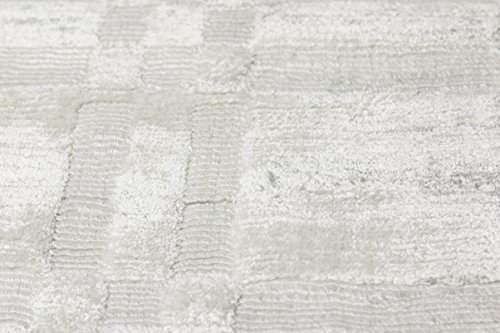 Bashian Radiance Collection Wz Hand Loomed 100% Viscose Area Rug, 7.9' X 9.9', White #TOP3