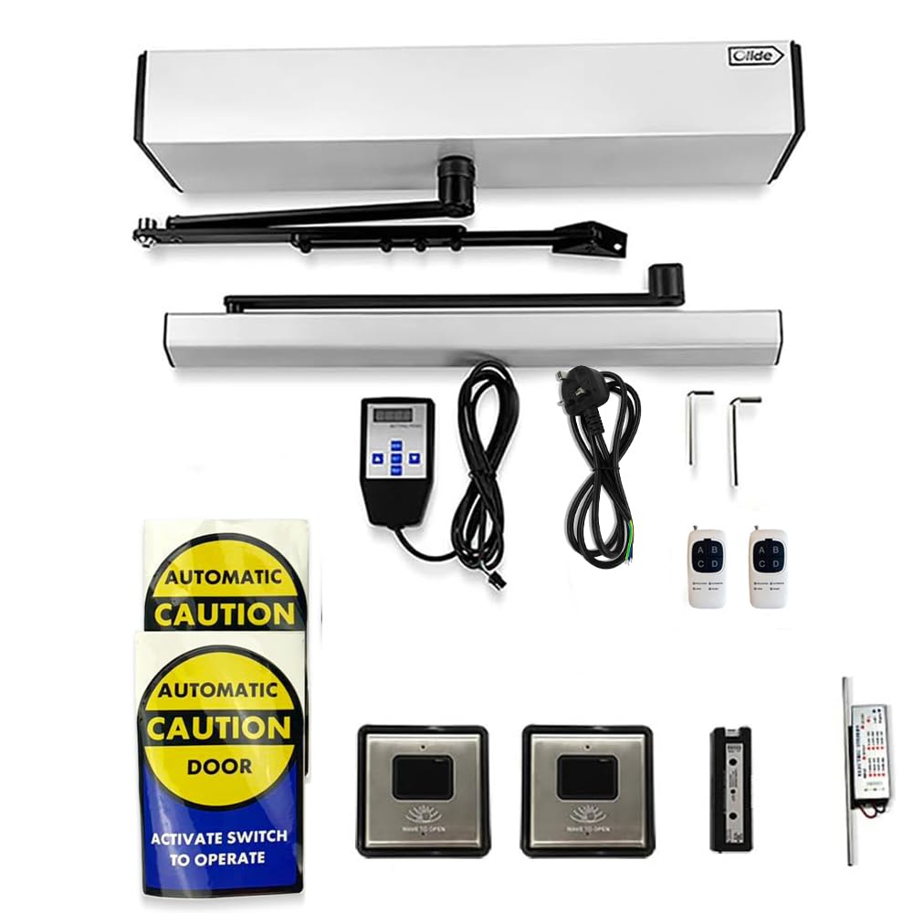 Olide Heavy Duty Automatic Commercial Swing Door Closer Electric Swing Door Opener with The 2PCS touchless Hand Sensor switches