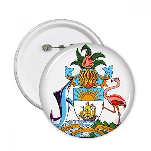 Bouton Nassau Bahamas badge pin's rond décoratif multicolore taille S x5