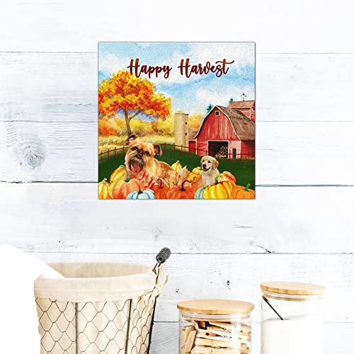 Panneau en bois rustique de 30 cm Happy Harvest pour décoration murale salon - 7