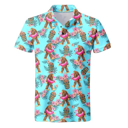 Mens 80s Golf Shirt Dry Fit Performance Short Sleeve Print Shirts Funny 90s Golf Shirts for Men3