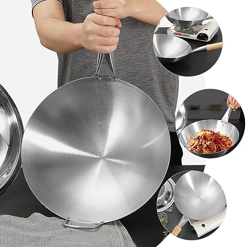 Wok Tradicional de Acero Inoxidable con Mango de Madera miniatura 2