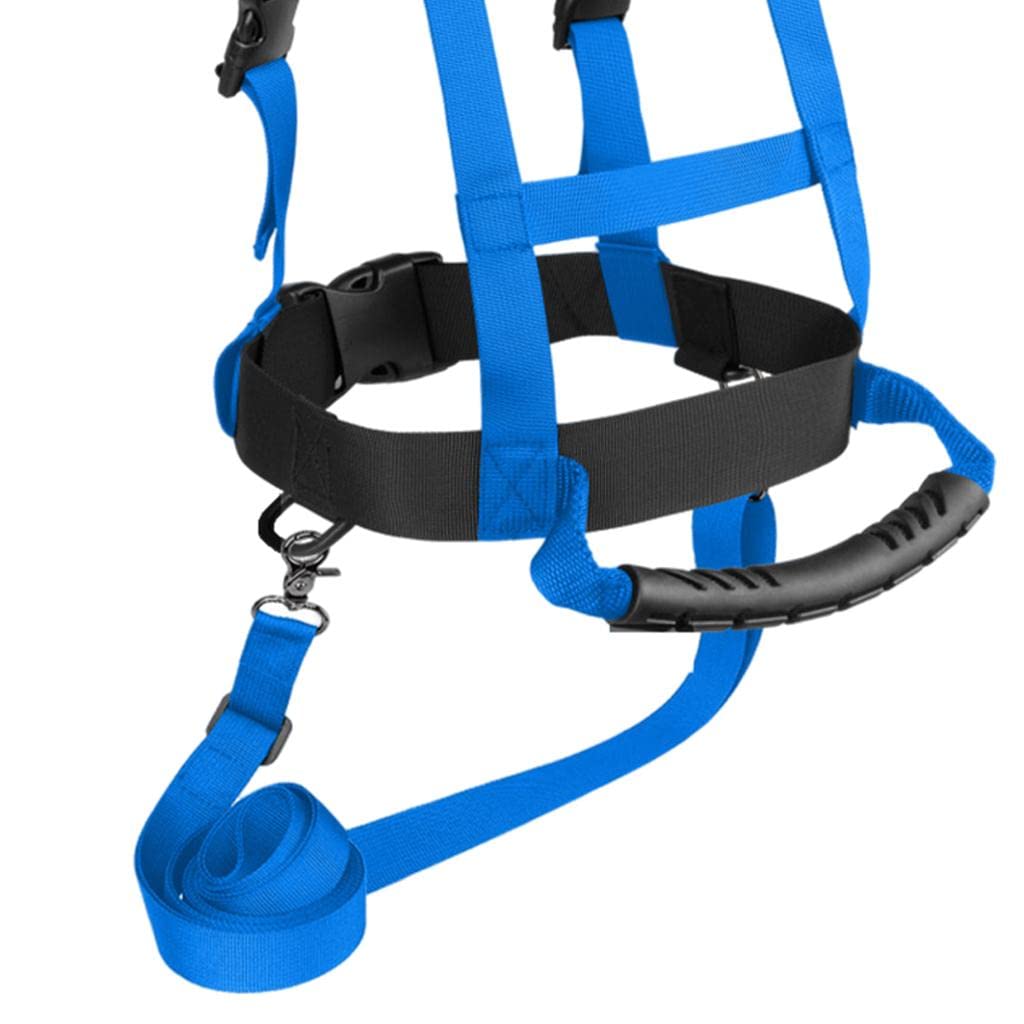 Ski with Detachable Leash and Grip Handle, Blue