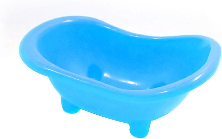 UEETEK Pet Bathtub Bathroom,Small Animal Mice Bathtub Bath Basin for Rat Hamster (Blue)