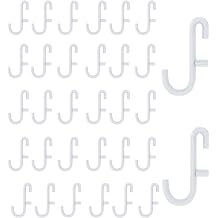 SnowTing 30 PCS White Pegboard Hooks Compatible with IKEA Skadis Peg Board, Pegboard Accessories Metal Hanging Hooks for Home Office Garage Storage Tool