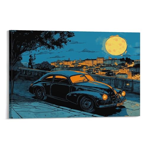 Impression sur toile berline moderne pour sublimer un salon rétro chic