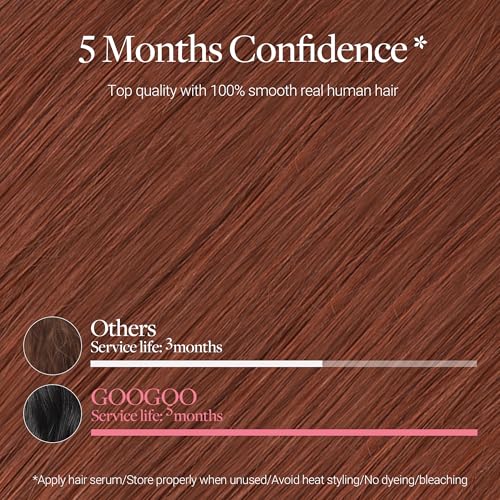Image of GOO GOO Clip in Hair Extensions Real Human Hair Copper Remy Extensions