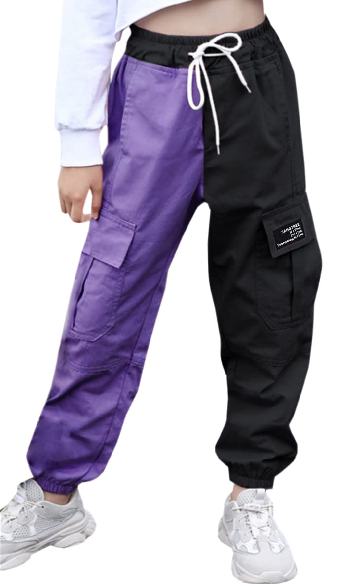 SANGTREE Girls &amp; Womens Drawstring Cargo Jogger Pants,3 Years - Women 3XL