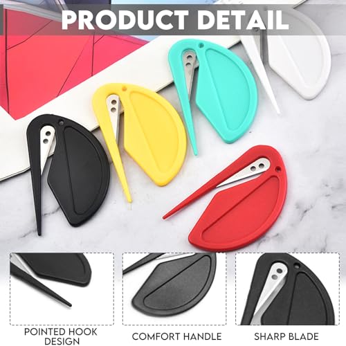 10 Stück Briefumschlagöffner, Kuvertöffner Kunststoff Slitter，kleiner Briefumschlagöffner, effizientes Brieföffner-Werkzeug,zum Einwickeln von Post und Papier (rot,grün,gelb,schwarz,weiß)