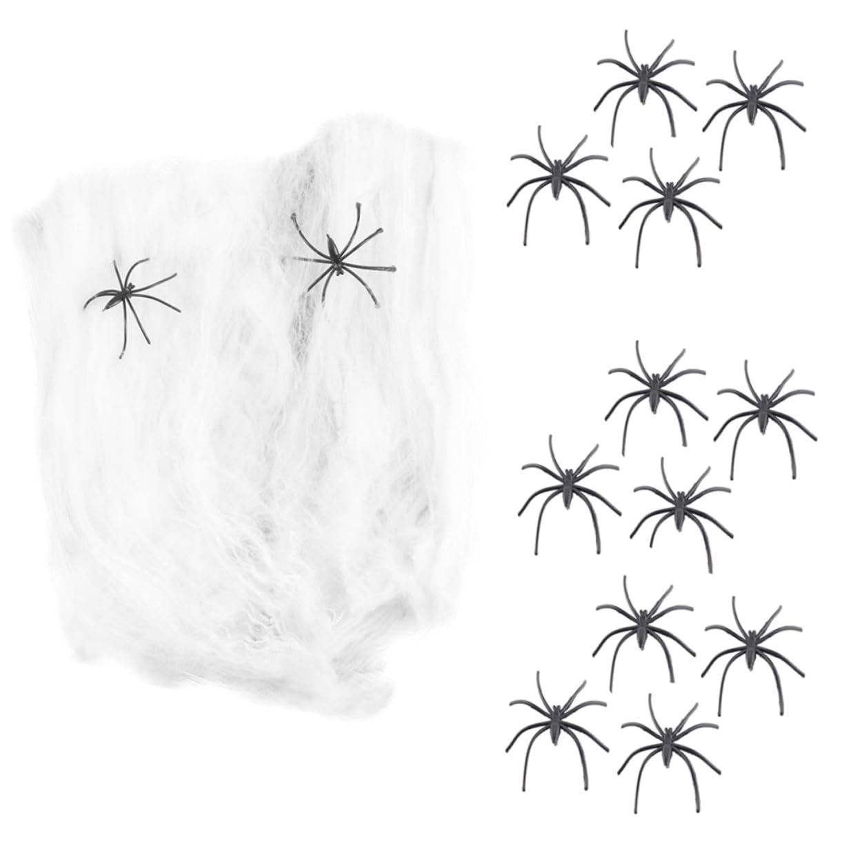Yardwe 2 Set Decorazione Halloween Ragno Cotone Ragno di Halloween Decorazioni Ragnatela Impostore Arredamento Allarmante Sospeso Ragnatele Bianca 10 Confezioni*2