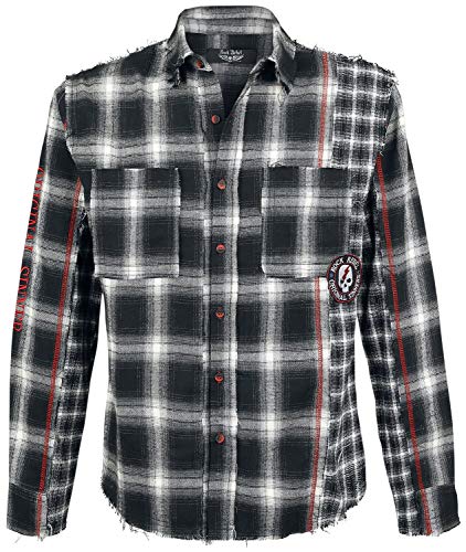 Rock Rebel by EMP Captain Fantastic and The Dirty Cowboy Homme Chemise Manches Longues Noir/Blanc M