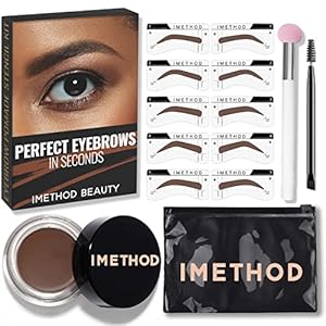 iMethod Eyebrow Stamp and Eyebrow Stencil Kit – Brow Stamp Kit, Eye Brow Stamping Kit, Brow Stencil and Stamp Kit, Brow Trio Eyebrow Kit, Perfect Bushy Eyebrows, Light Brown