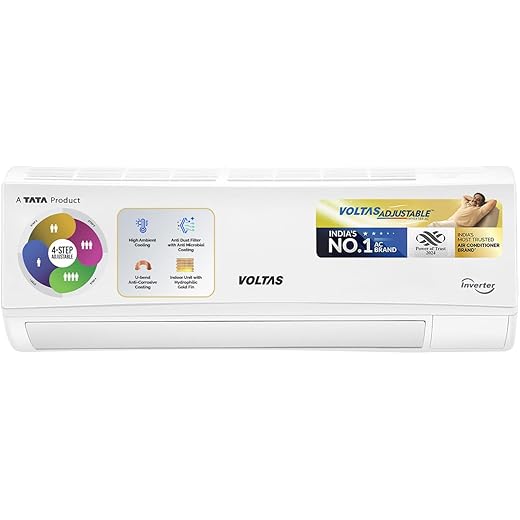 Voltas 1 ton 5 Star Inverter Split AC Copper 4 in 1 Adjusta